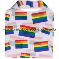 Rainbow Reusable Folding Carry Shopping Bag With Pouch Lesbian Gay Pride