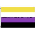 Non Binary Flag Waterproof Deluxe Polyester 3 feet by 5 feet Non Binary Pride