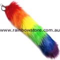 Rainbow Foxtail LARGE Key Chain Lesbian Gay Pride