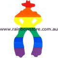 Rainbow Cowboy Or Cowgirl Sticker Static Cling Lesbian Gay Pride 7.2cm x 3.6cm 2.8 inch x 1.4 inch