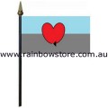 Autosexual Pride Desk Flag With Stick Screened 4 inch by 6 inch