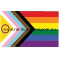 Inclusive Rainbow Progress Pride Flag Adhesive Sticker 9.5cm x 12.5cm 3.7 inch x 5 inch
