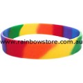 Double Rainbow Silicone Wrist Band Gay Lesbian Pride Wristband