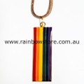 Rainbow Rectangle Bar Pendant Necklace Lesbian Gay Pride