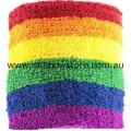Rainbow Superior Sweat Terry Towelling Stretch Tennis Wrist Band Gay Lesbian Pride
