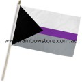 Demisexual Flag On Wood Stick Handwaver Polyester 12 inch by 18 inch Demisexual Pride