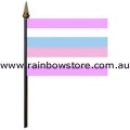 Bigender Pride Desk Flag With Stick Screened 4 inch by 6 inch