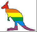 Kangaroo Rainbow Clear Back Adhesive Sticker Gay Lesbian Pride 8.5cm x 7.2cm 3.2 inch x 2.8 inch