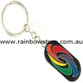 Rainbow Swirl Metal Key Chain Lesbian Gay Pride