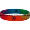 Female Symbols Rainbow Silicone Wrist Band Lesbian Pride