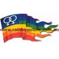 Double Female Flag Rainbow Sticker Adhesive Lesbian Pride