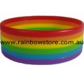 Rainbow Rings Silicone WIDE Wrist Band Gay Lesbian Pride