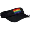 Rainbow Flag Black Visor Cap Hat Lesbian Gay Pride