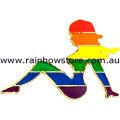 Rainbow Mudflap Trucker Girl Lapel Pin