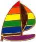 Rainbow Sail Boat Badge Lapel Pin Gay Lesbian Pride