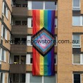 Rainbow Progress Pride Flag Polyester Street Parade 3 metre x 10 metre Gay Lesbian