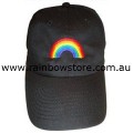 Rainbow Arch Black Baseball Cap Hat Lesbian Gay Pride