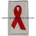 Red AIDS Embroidered Iron On Patch Gay Pride