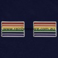 Rainbow Flag Silver Plate Stud Earrings Pair Gay Lesbian Pride