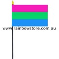 Polysexual Pride Desk Flag With Stick Screened 4 inch by 6 inch