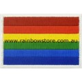 Rainbow Flag Embroidered Iron On Patch White Border Lesbian Gay Pride