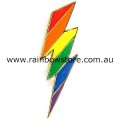Rainbow Lightning Bolt Badge Lapel Pin Lesbian Gay Pride