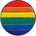Rainbow Large Round Black Border Lapel Badge Pin Lesbian Gay Pride