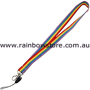 Rainbow Ribbon Work Lanyard Strap Cord With Claw Clasp Lesbian Gay Pride #1378 