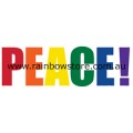 Rainbow PEACE Adhesive Sticker Gay Lesbian Pride 3cm x 9cm  1.3 inch x 3.5 inch