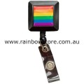 Rainbow Retractable ID Card Keys Holder Gay Lesbian Pride