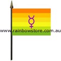 Hermaphrodite Pride Desk Flag With Stick Screened 4 inch by 6 inch