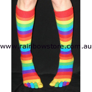 Rainbow Knee High Toe Socks Lesbian Gay Pride - Rainbow Store