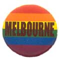 Rainbow Melbourne Badge Button 3cm 1.1 inch Diameter Gay Lesbian Pride