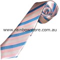 Transgender Tie Diagonal Stripe 100% Polyester Hand Made Trans Pride