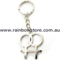 Double Female Symbol Large Silver Tone Key Chain Lesbian Pride
