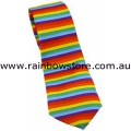 Rainbow Tie Horizontal Stripe Polyester Hand Made Lesbian Gay Pride