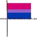 Bisexual Desk Flag With Stick Polyester 4 inch by 6 inch Bi Pride