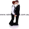 Two Male Wedding Kiss Cake Topper Decoration Same Sex Union Gay Pride