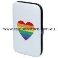 Rainbow Heart Padded Case With 5 Piece Manicure Set Lesbian Gay Pride