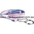 Transgender LONG Lanyard With Clip And Ring Trans Pride