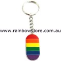 Rainbow Flag Metal Key Chain Gay Lesbian Pride
