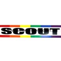 Rainbow SCOUT Bumber Sticker Adhesive Gay Lesbian Pride