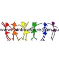 Dancing Girls Rainbow Sticker Adhesive Lesbian Pride
