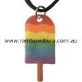 Rainbow Wave Pop Sparkle Necklace Lesbian Gay Pride