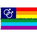 Male Rainbow Flag Deluxe Polyester 3 feet by 5 feet Gay Pride