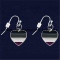 Asexual Heart Silver Plate Pair Earrings Ace Pride